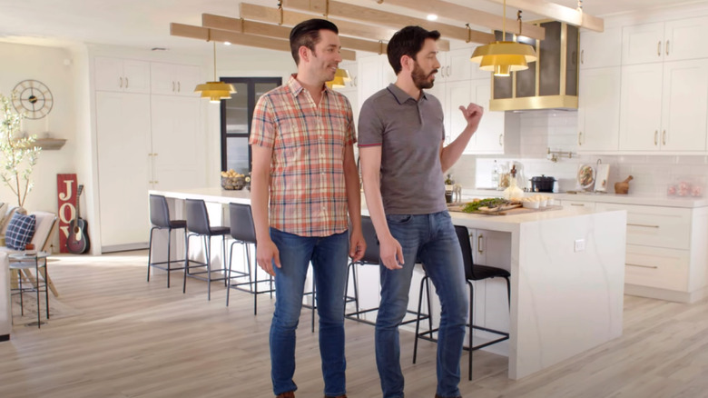 Property Brothers with ceiling trellis 