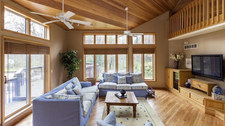 Ceiling fans cooling a media room