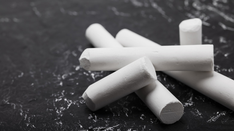 Sticks of white chalk