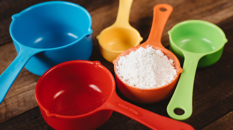 measuring cups on counter
