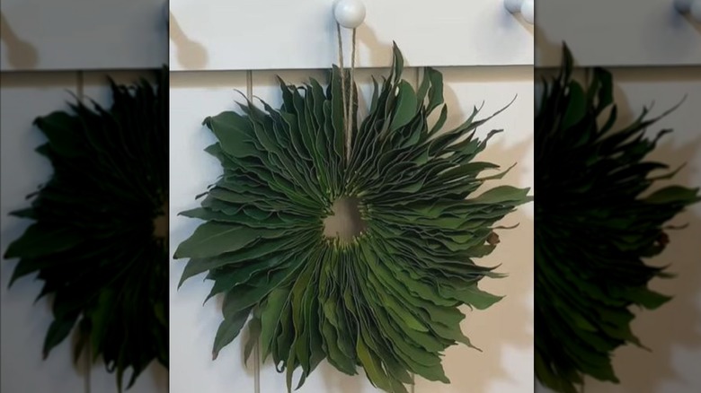 DIY wreath made from bay leaves