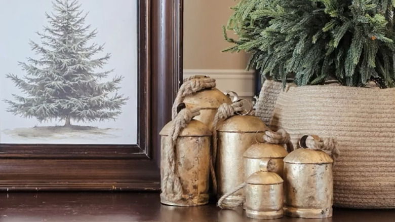 Christmas cowbell display