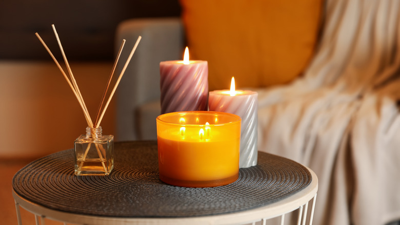 Candles on a side table