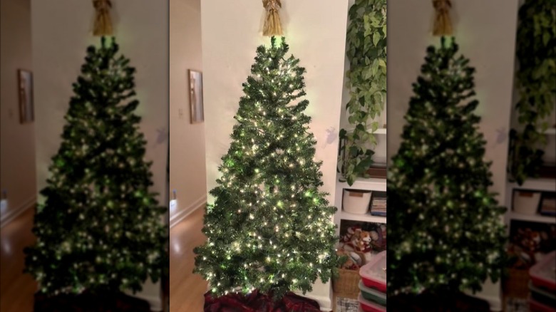 DIY flatback Christmas tree in home