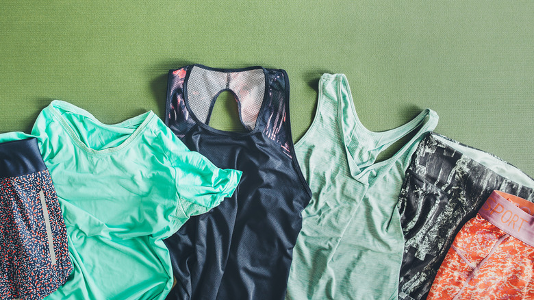 Gym clothes on mat