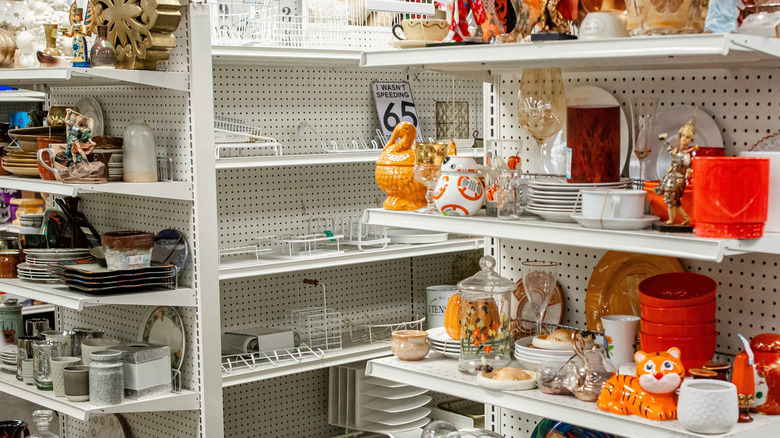 Glassware at a thrift store