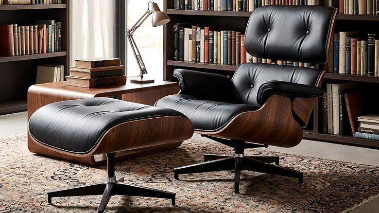 The ROYAINROLLY leather Eames chair dupe from Amazon