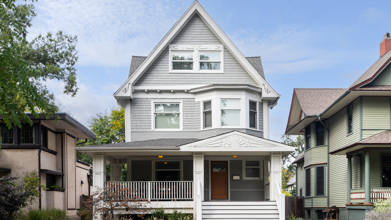 Front of a gray house