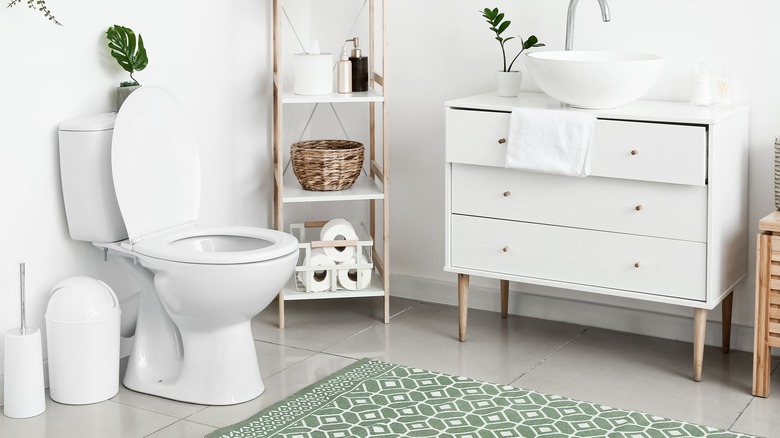 White toilet in modern bathroom