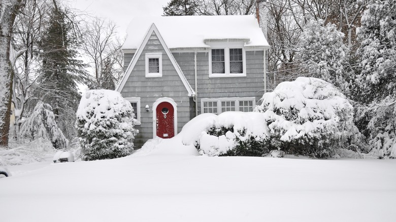 Snow-covered house