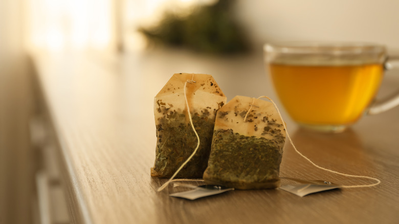 Teabags on a table