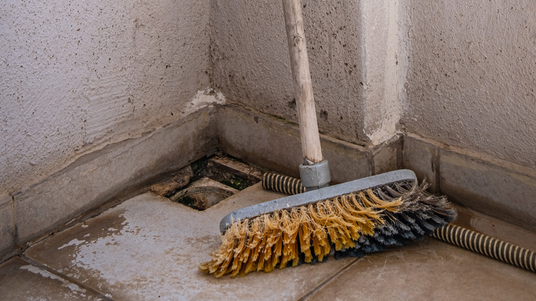 broom with mangled bristles