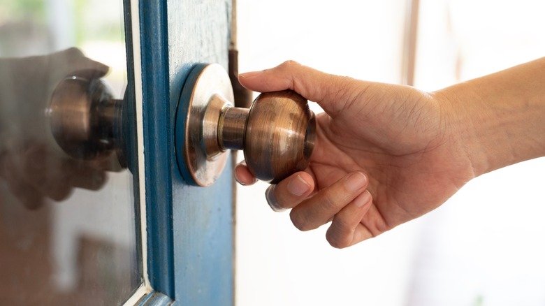 Hand opening door handle