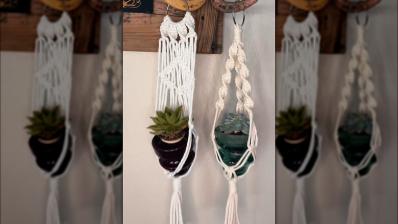 Glass insulators as hanging planters