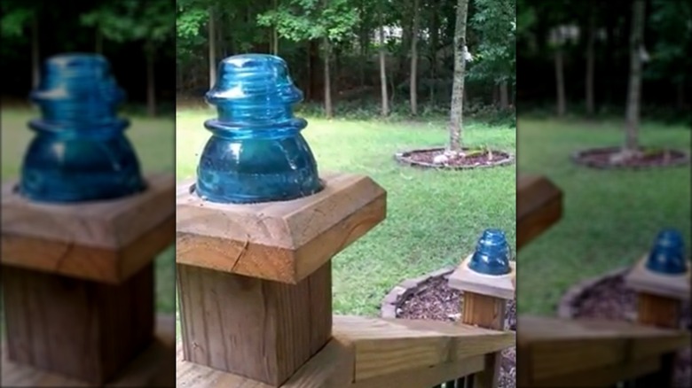 Glass insulators on banisters