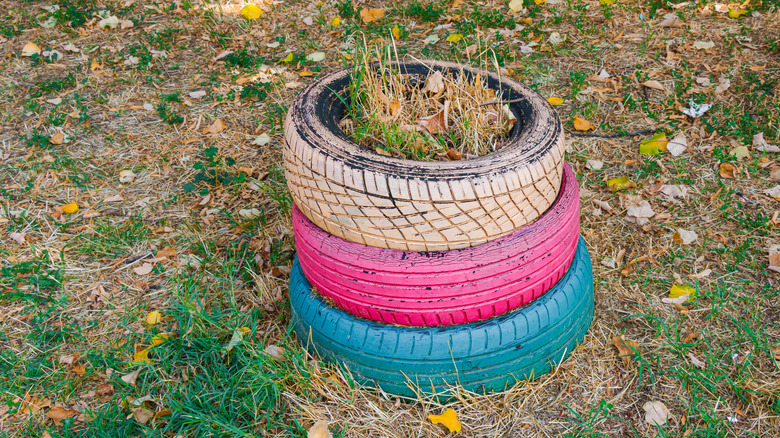 Repurposed tires as planters