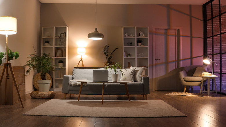 A dimly lit room
