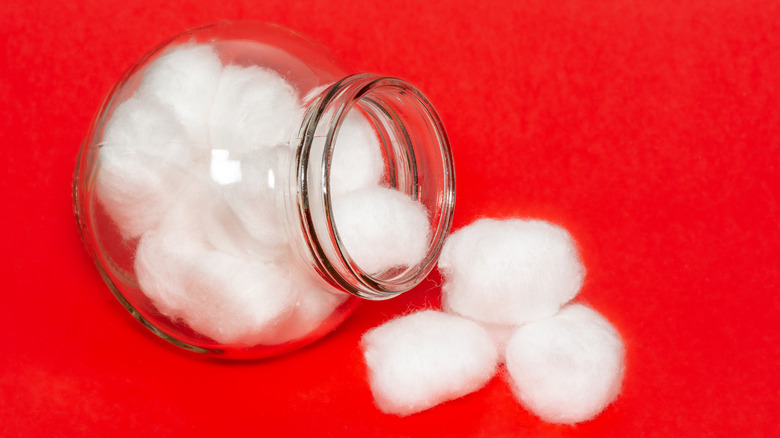 jar of cotton balls
