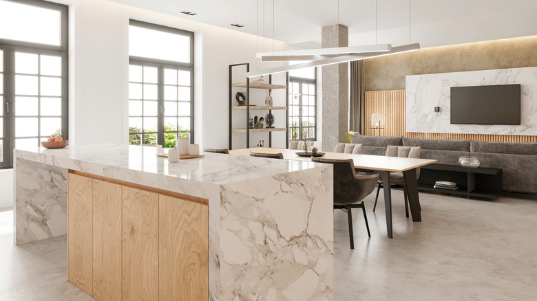marble kitchen island counter