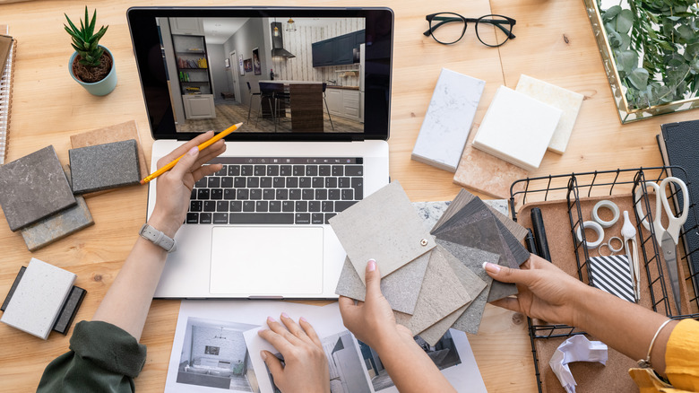 planning interior design via render
