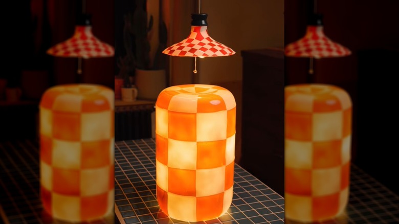 DIY accent lights made from glass water jug