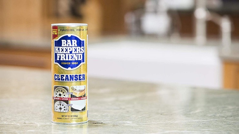 Bar Keepers Friend on countertop
