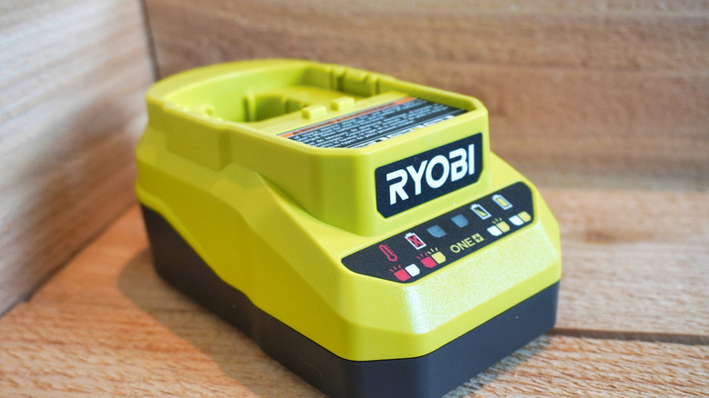 View of a Ryobi battery charger