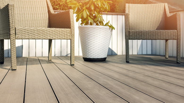 A modern, low maintenance deck with a steel frame and composite boards