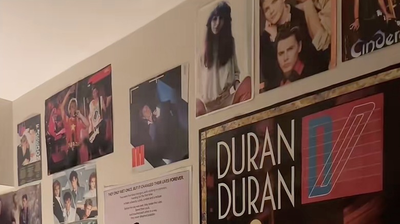 Closeup of Duran Duran posters on a wall