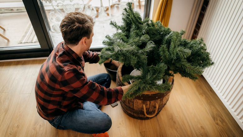 christmas tree with basket base