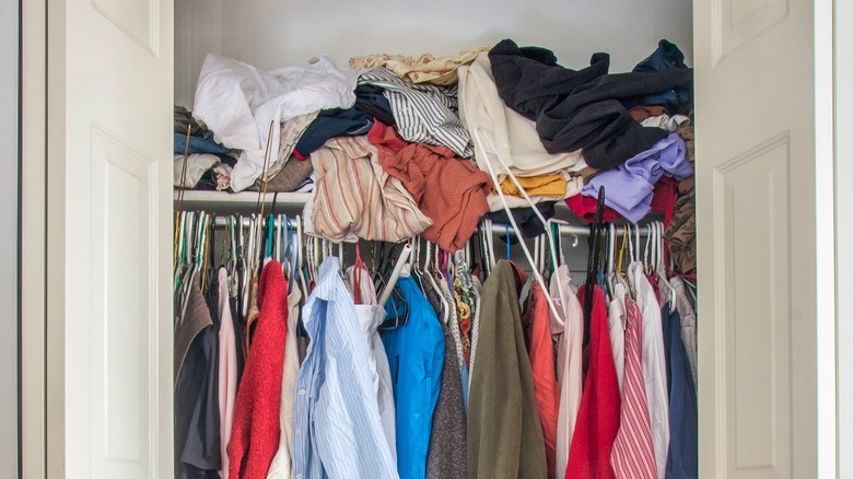 A messy closet