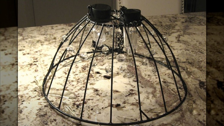 DIY hanging planter solar chandelier