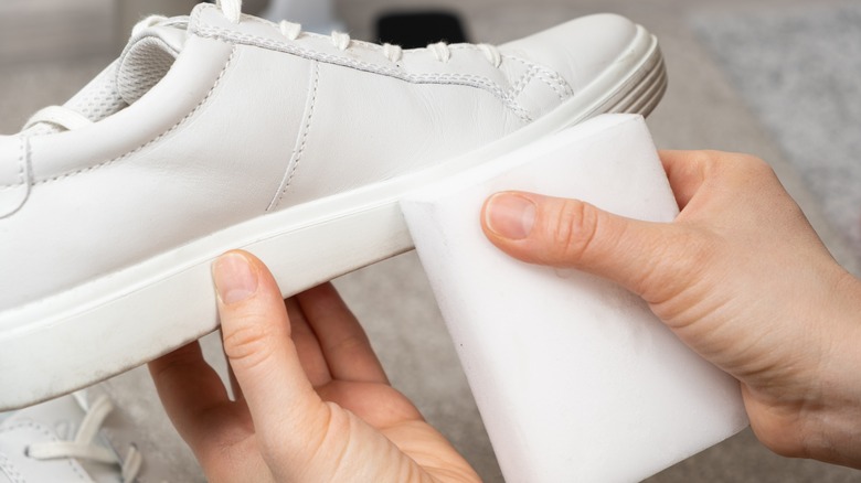 Cleaning white sneakers