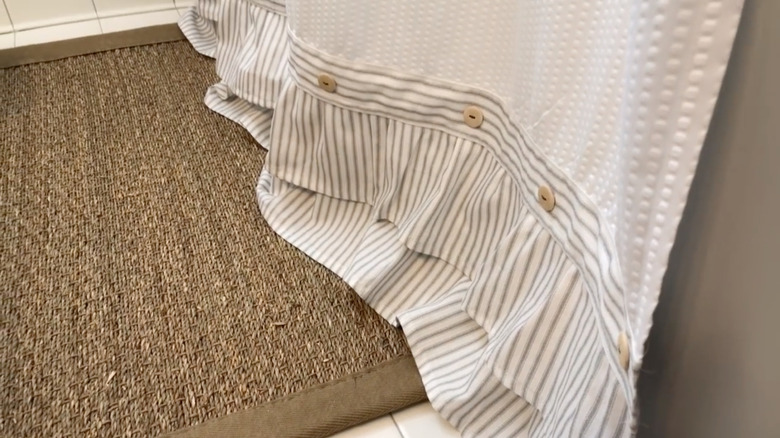 shower curtain with striped trim