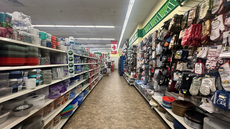 Kitchen aisle in a Dollar Tree store