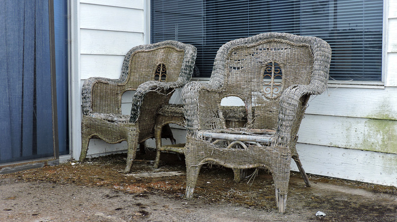 Two old wicker chairs