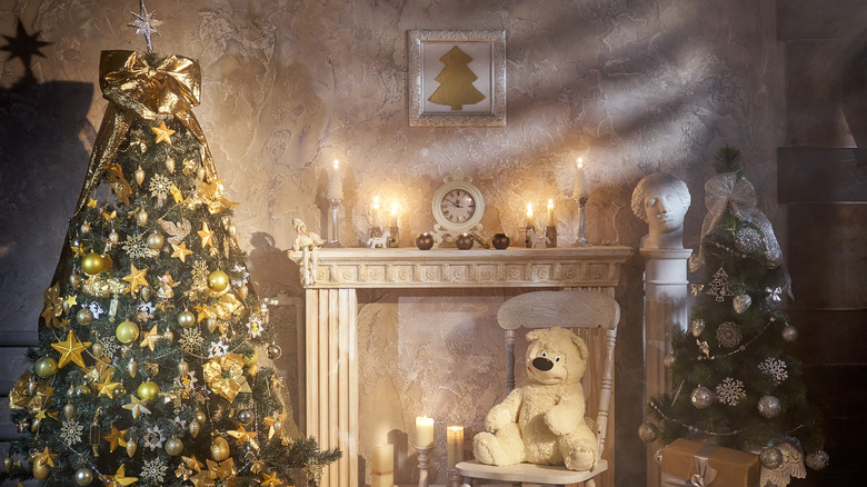 Silver and gold Christmas with stars