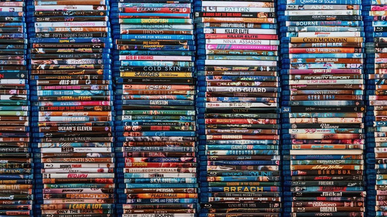 Stacks of DVDs
