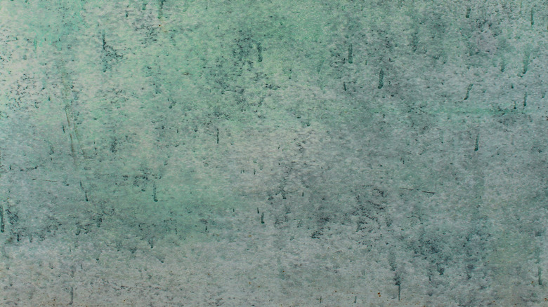 Verdigris painted wall texture