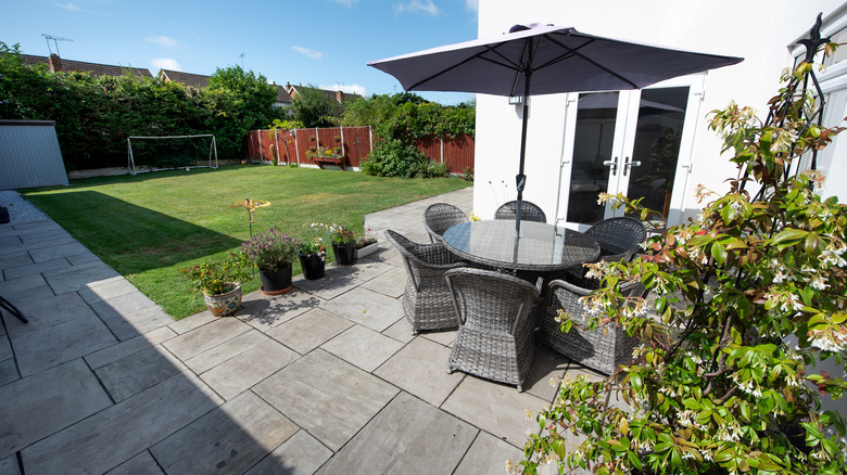 Outdoor patio space in yard