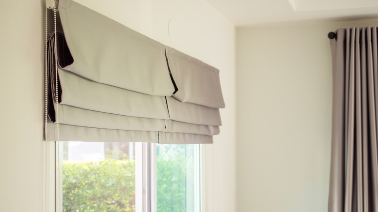 gray roman shades