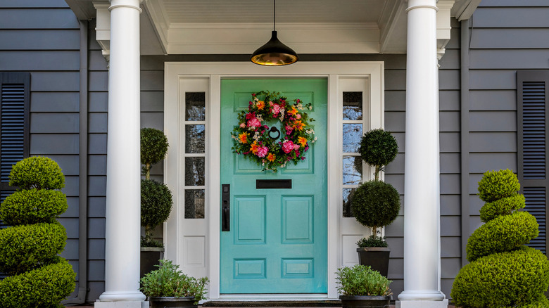Turquoise front door