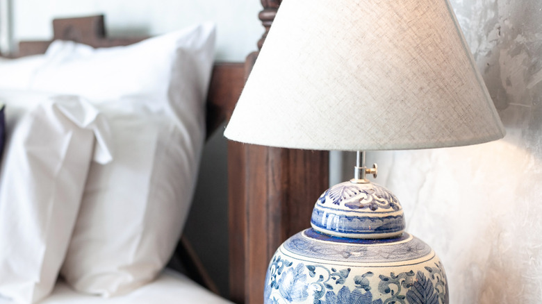 lamp with cloth lampshade