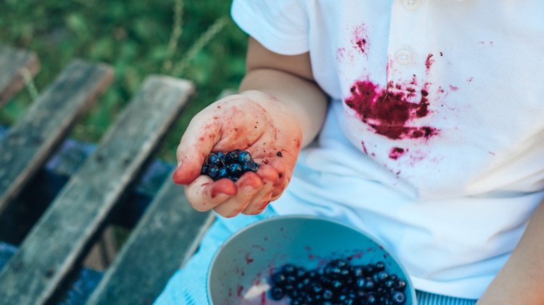 berry stain on shirt