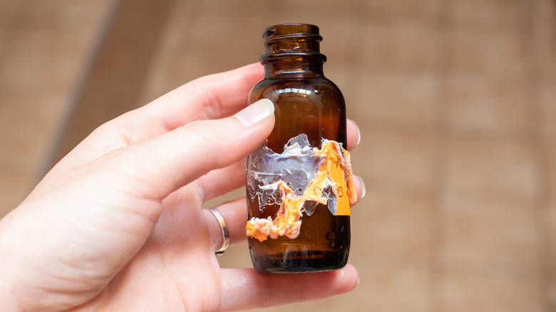 Sticker residue on a jar