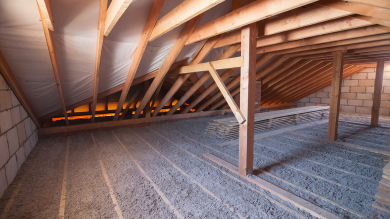 ecowool insulation in attic