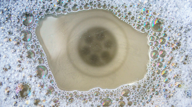A slow draining sink