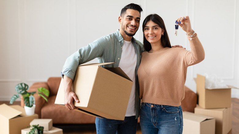 couple moving into a home