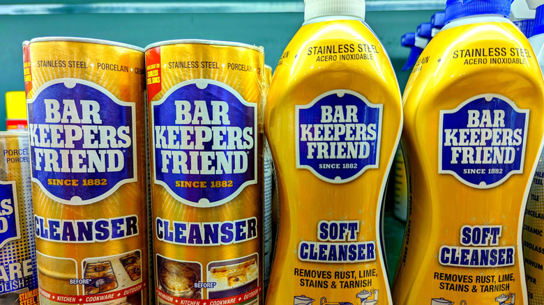 Containers of powder and liquid Bar Keepers Friend