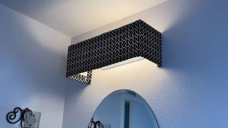 DIY valance for bathroom light fixture